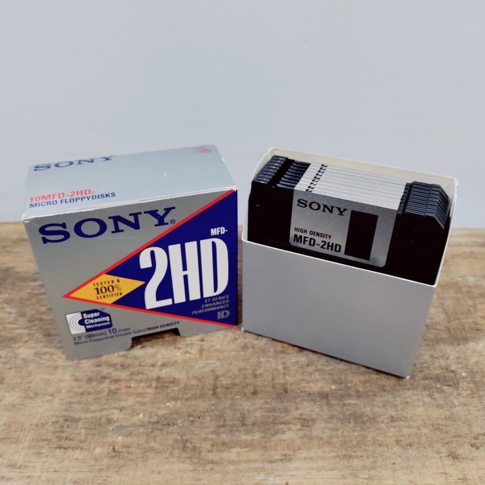 SONY 9 Pack 3.5" Floppy Disks Double Sided 10MFD-2HD - NEW